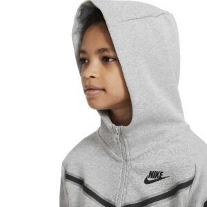 Nike Tech Fleece Hoodie Kids Grijs CU9223-063 close-up 1