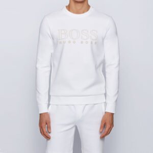 Hugo Boss Salbo Iconic Sweater Wit 50448186-100 model front