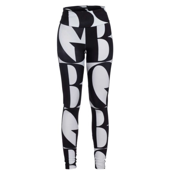 Goldbergh Legging Black Font Dames Zwart Wit GBA9060231_9496